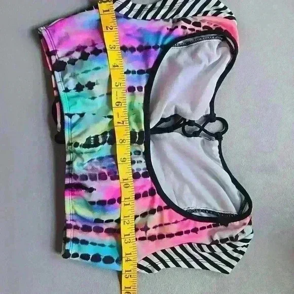 Hobie Swim/Bikini Top Mini Cap Sleeves Lace-up front Women's Size Small - Picture 6 of 7